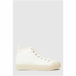 Schuh White Webb Canvas High Top Trainers -Schuh Shop unnamed file 1880