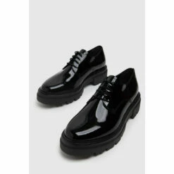 Schuh Black Libra Patent Leather Lace Up Shoes -Schuh Shop unnamed file 189