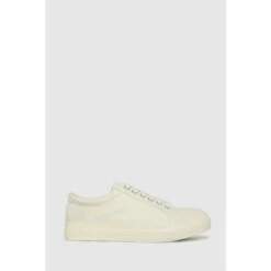 Schuh Beige Maisie Canvas Lace Up Trainers