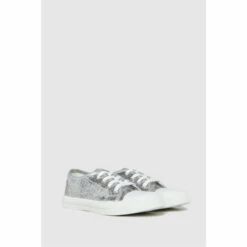 Schuh Silver Majestic Glitter Lace-Up Trainers -Schuh Shop unnamed file 1923