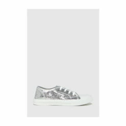 Schuh Silver Majestic Glitter Lace-Up Trainers -Schuh Shop unnamed file 1926