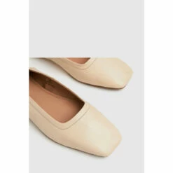Schuh White Lenore Square Toe Ruched Ballet Shoes -Schuh Shop unnamed file 300
