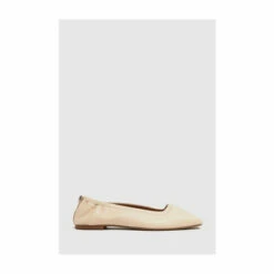 Schuh White Lenore Square Toe Ruched Ballet Shoes -Schuh Shop unnamed file 301