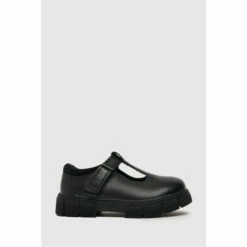 Schuh Loopy Black Leather T-Bar Shoes