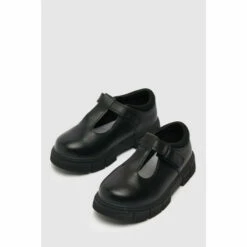 Schuh Wide Fit Loopy Black Leather T-Bar Shoes -Schuh Shop unnamed file 374