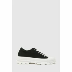 Schuh Black Nemo Canvas Lace Up Trainer