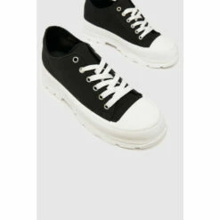 Schuh Black Nemo Canvas Lace Up Trainer 5 Schuh Black Nemo Canvas Lace Up Trainer -Schuh Shop unnamed file 483