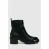 Schuh Amber Black Chunky Heeled Shoes