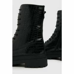 Schuh Black Aileen Croc High Cut Lace Up Boots -Schuh Shop unnamed file 502