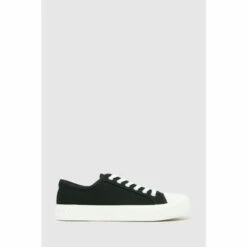 Schuh Womens Mia Black Canvas Lace Up Shoes