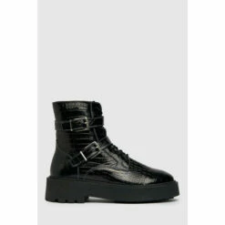 Schuh Arise Black Patent Leather Chunky Shoes