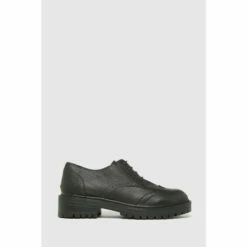 Schuh Black Lois Leather Lace-Up Brogues