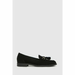 Schuh Black Lizbeth Suede Tassel Loafers