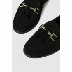 Schuh Black Lizbeth Suede Tassel Loafers -Schuh Shop unnamed file 581