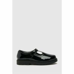 Schuh Lock Patent T Bar Black Shoes