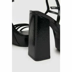 Schuh Black Skylar Snake Square Toe Heels -Schuh Shop unnamed file 616