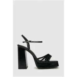Schuh Black Skylar Snake Square Toe Heels -Schuh Shop unnamed file 617