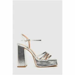 Schuh Silver Skylar Snake Square Toe Heels -Schuh Shop unnamed file 622