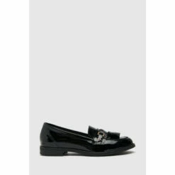 Schuh Liv Patent Tassel Black Loafers