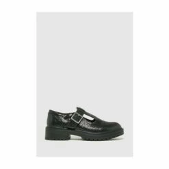 Schuh Black Lani Snake Effect T-Bar Shoes -Schuh Shop unnamed file 682