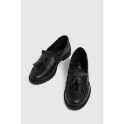Schuh Black Lorri Croc Leather Loafers -Schuh Shop unnamed file 719