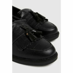 Schuh Black Lorri Croc Leather Loafers -Schuh Shop unnamed file 720
