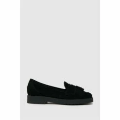 Schuh Laurie Black Suede Tassel Loafers