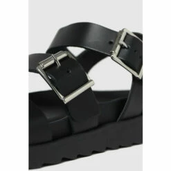 Schuh Black Chaser Leather Chunky Buckle Sandals -Schuh Shop unnamed file 781