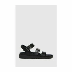 Schuh Black Chaser Leather Chunky Buckle Sandals -Schuh Shop unnamed file 782