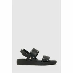 Schuh Black Teach Leather Sandals