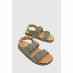 Schuh Khaki Green Luck Footbed Sandals -Schuh Shop unnamed file 832