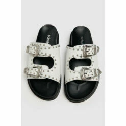 Schuh White Treasure Leather Studded Sandals -Schuh Shop unnamed file 871