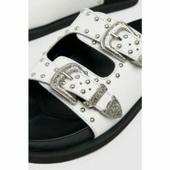 Schuh White Treasure Leather Studded Sandals -Schuh Shop unnamed file 872
