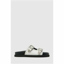 Schuh White Treasure Leather Studded Sandals -Schuh Shop unnamed file 873