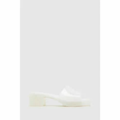 Schuh White Snoh Jelly Heel Sandals