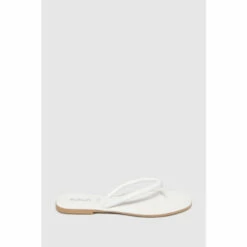 Schuh White Tassy Toe Post Sandals