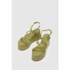 Schuh Sam Green Strappy Flatform Sandals -Schuh Shop unnamed file 928