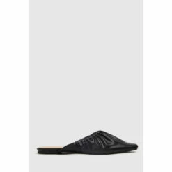 Schuh Black Larkin Ruched Point Mules