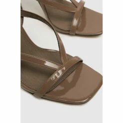 Schuh Sophina Brown Strappy Patent Sandals -Schuh Shop unnamed file 982
