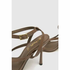 Schuh Sophina Brown Strappy Patent Sandals -Schuh Shop unnamed file 983