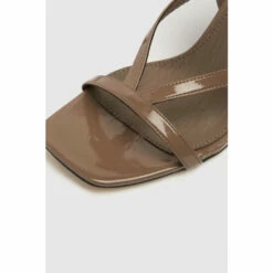 Schuh Sophina Brown Strappy Patent Sandals -Schuh Shop unnamed file 984