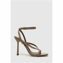 Schuh Sophina Brown Strappy Patent Sandals -Schuh Shop unnamed file 985